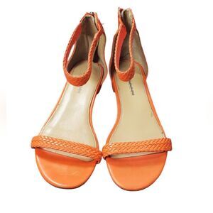 Talbots Vibrant Orange Braided Sandals